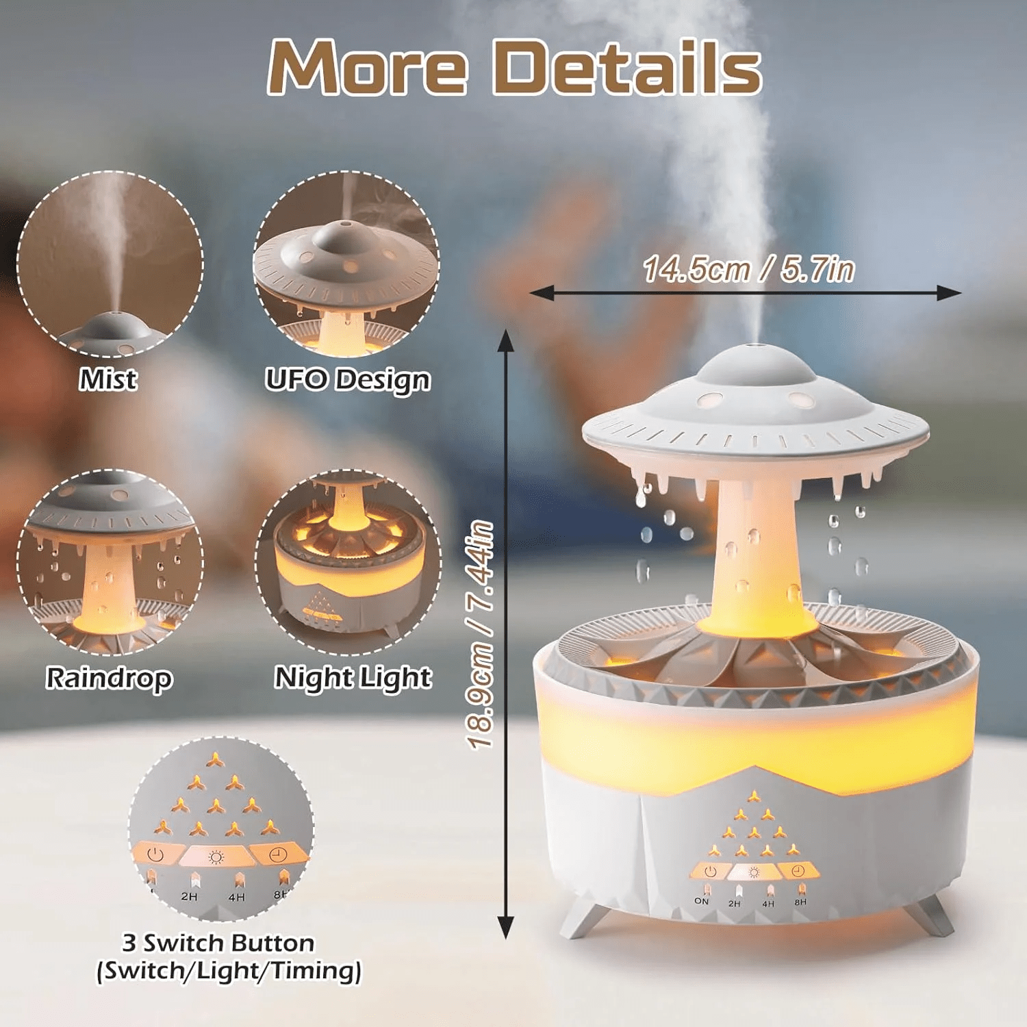 Humidificador Ovni LED - Ofertecn